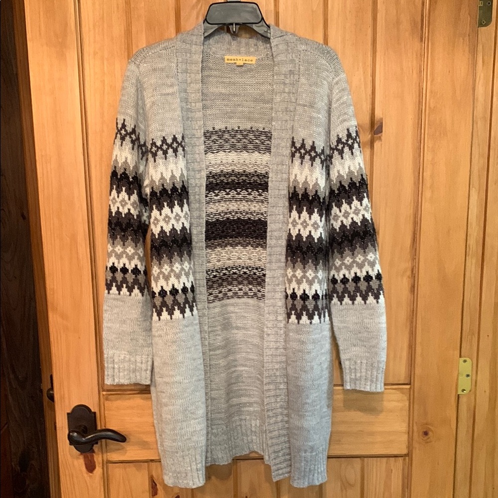 MESH + LACE CARDIGAN Sz L